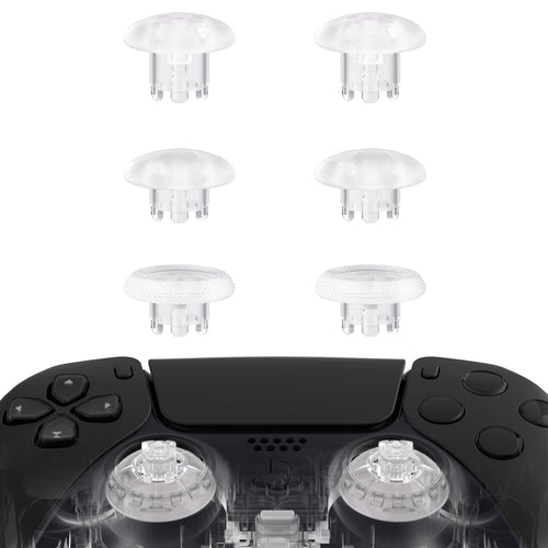 eXtremeRate EDGE Sticks Replacement Interchangeable Thumbsticks for PS5 & PS4 All Model Controllers - Clear eXtremeRate