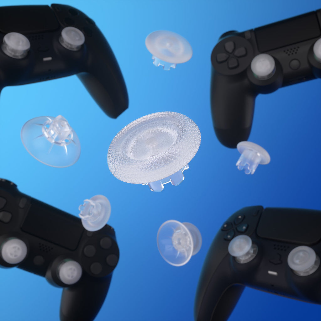 eXtremeRate EDGE Sticks Replacement Interchangeable Thumbsticks for PS5 & PS4 All Model Controllers - Clear eXtremeRate