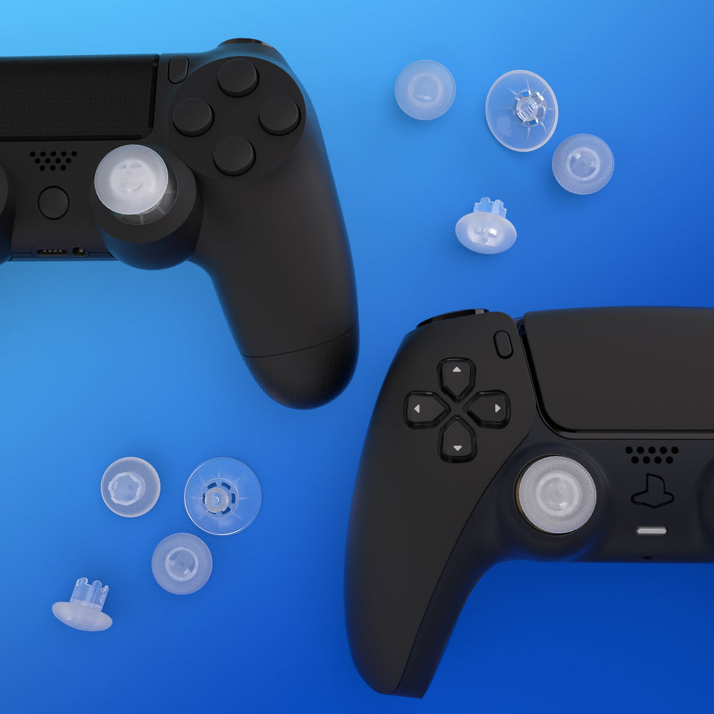 eXtremeRate EDGE Sticks Replacement Interchangeable Thumbsticks for PS5 & PS4 All Model Controllers - Clear eXtremeRate
