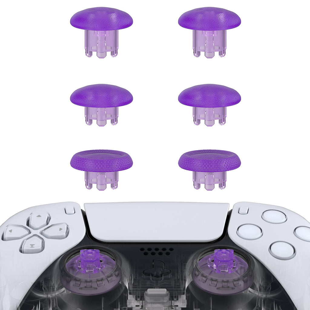 eXtremeRate EDGE Sticks Replacement Interchangeable Thumbsticks for PS5 & PS4 All Model Controllers - Clear Atomic Purple eXtremeRate