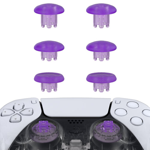 eXtremeRate EDGE Sticks Replacement Interchangeable Thumbsticks for PS5 & PS4 All Model Controllers - Clear Atomic Purple eXtremeRate