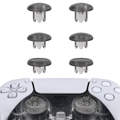 eXtremeRate EDGE Sticks Replacement Interchangeable Thumbsticks for PS5 & PS4 All Model Controllers - Clear Black eXtremeRate