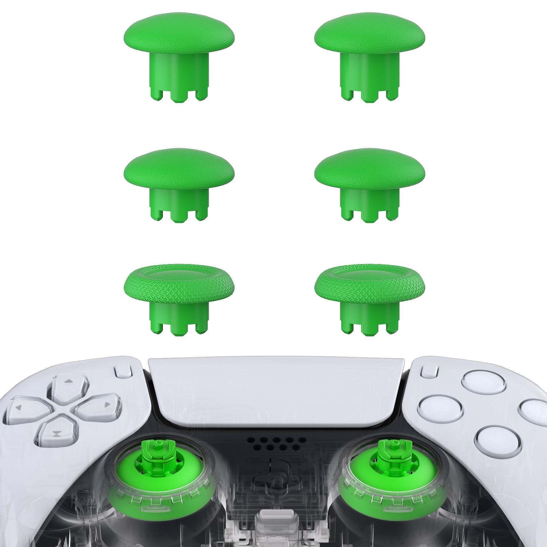 eXtremeRate EDGE Sticks Replacement Interchangeable Thumbsticks for PS5 & PS4 All Model Controllers - Green eXtremeRate