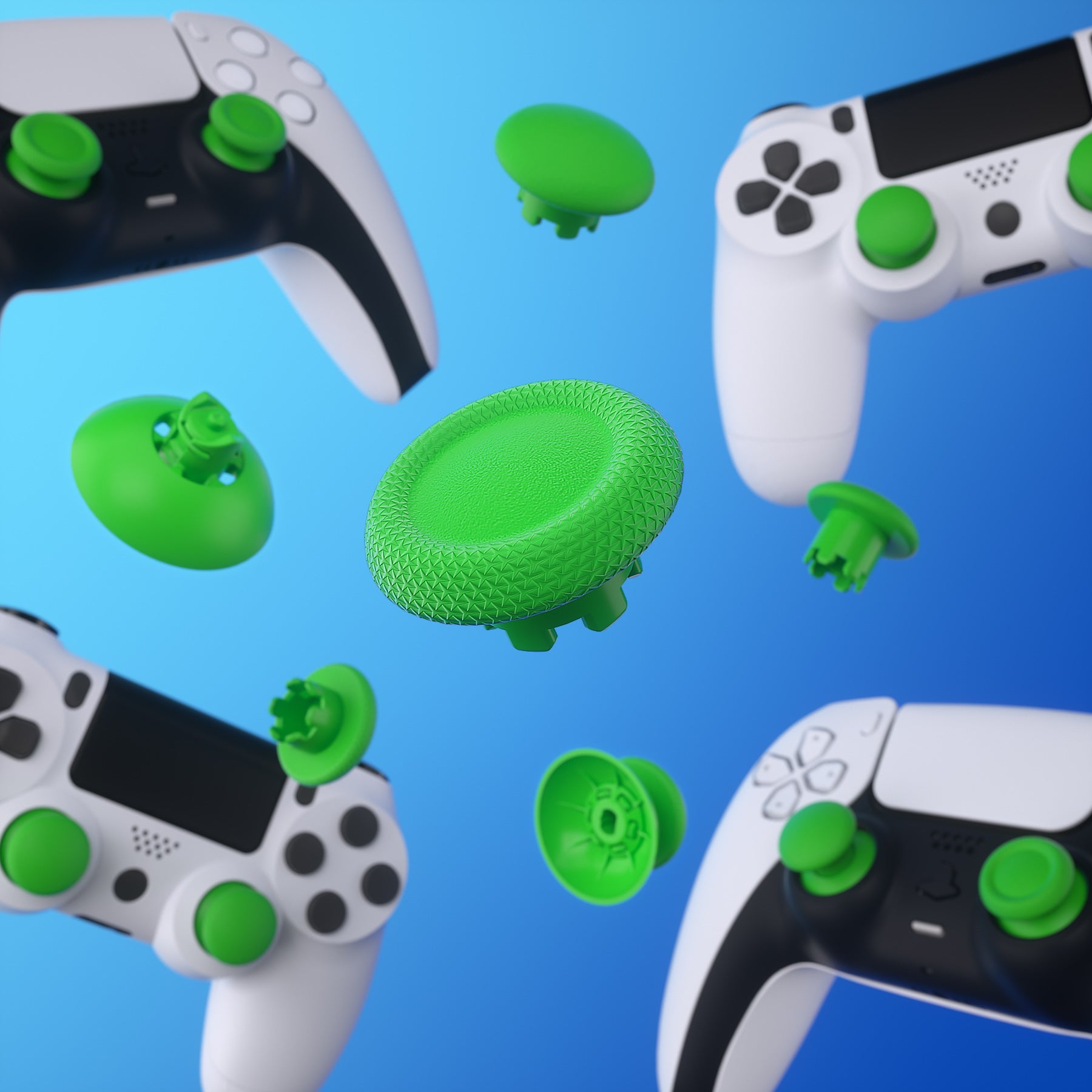 eXtremeRate EDGE Sticks Replacement Interchangeable Thumbsticks for PS5 & PS4 All Model Controllers - Green eXtremeRate