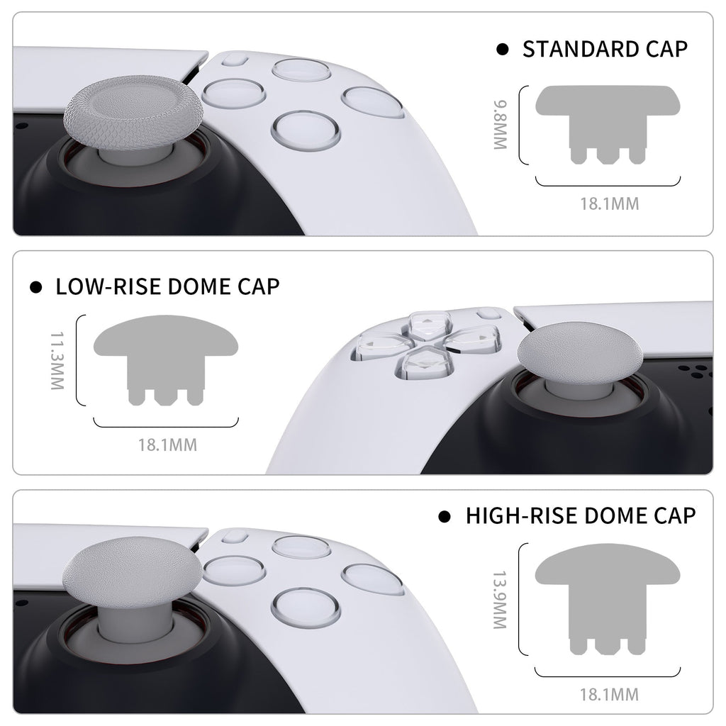 eXtremeRate EDGE Sticks Replacement Interchangeable Thumbsticks for PS5 & PS4 All Model Controllers - New Hope Gray eXtremeRate