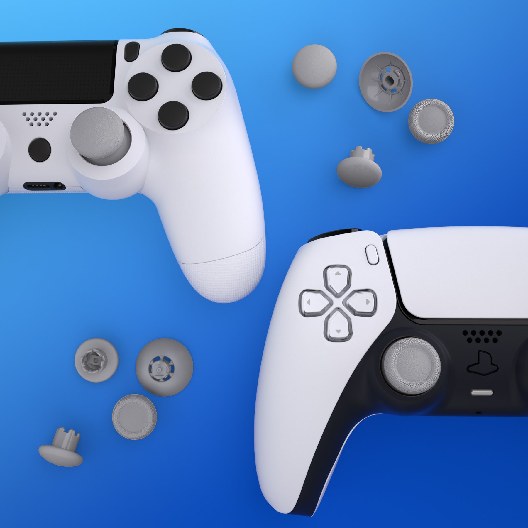eXtremeRate EDGE Sticks Replacement Interchangeable Thumbsticks for PS5 & PS4 All Model Controllers - New Hope Gray eXtremeRate