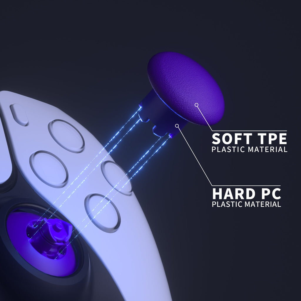 eXtremeRate EDGE Sticks Replacement Interchangeable Thumbsticks for PS5 & PS4 All Model Controllers - Purple eXtremeRate