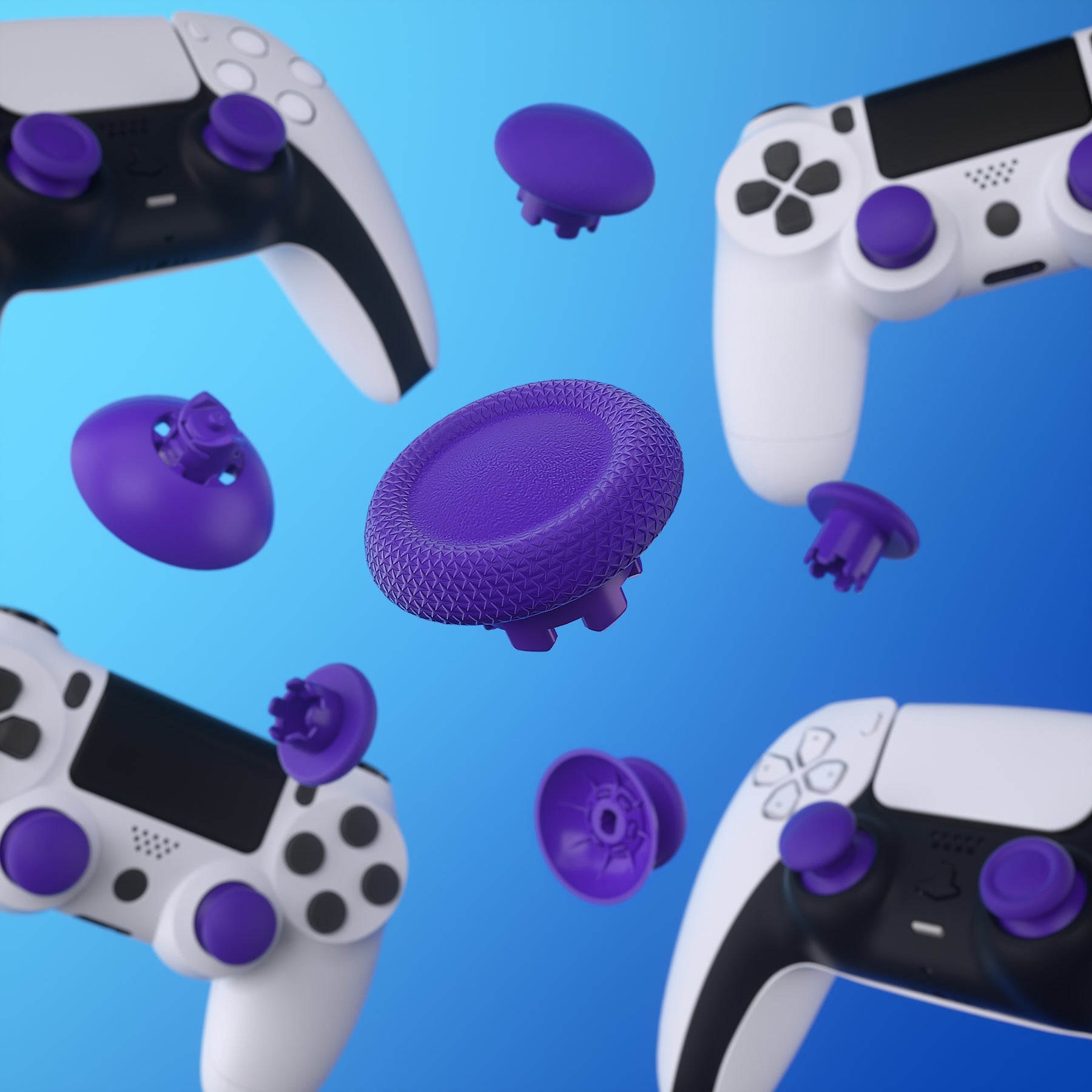 eXtremeRate EDGE Sticks Replacement Interchangeable Thumbsticks for PS5 & PS4 All Model Controllers - Purple eXtremeRate