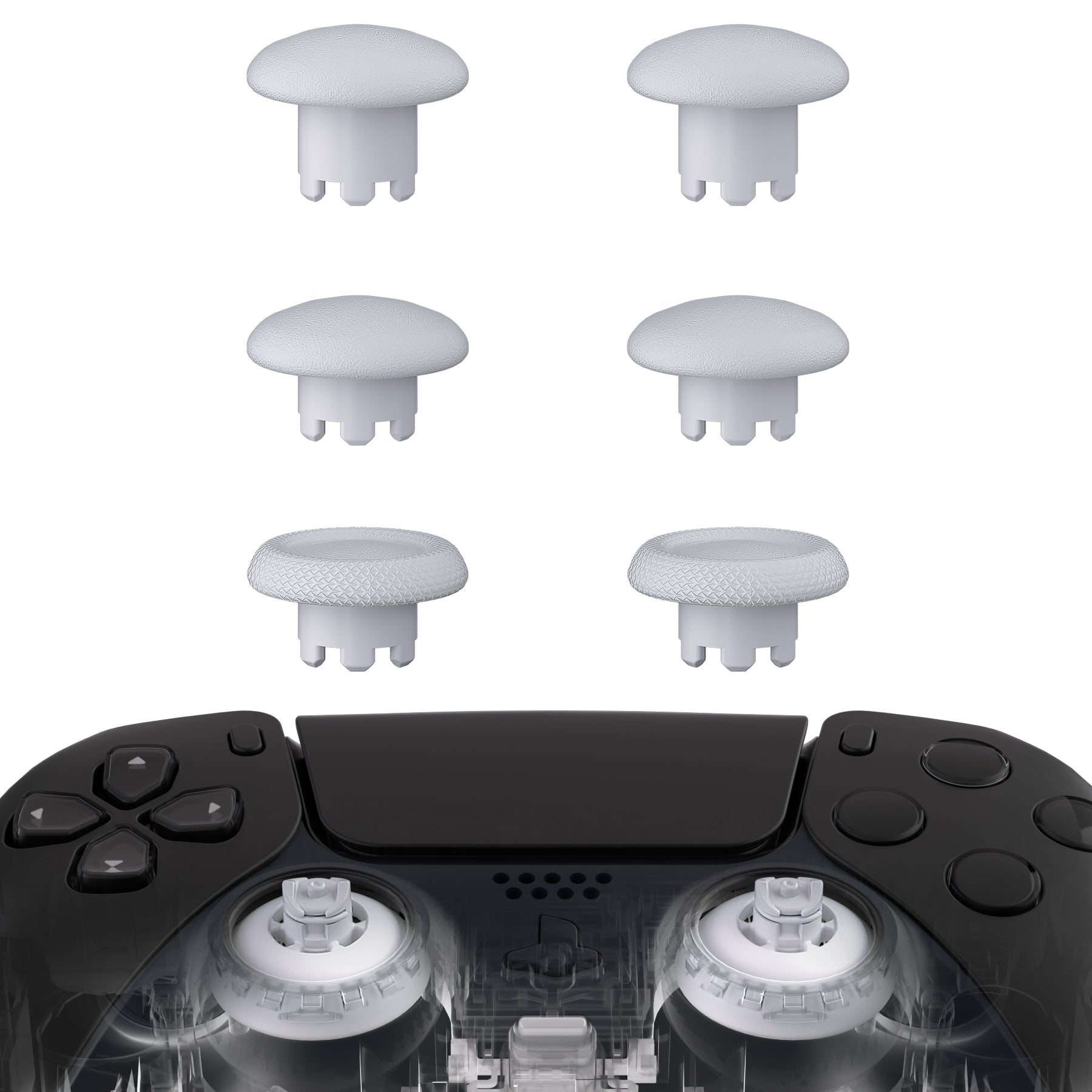 eXtremeRate EDGE Sticks Replacement Interchangeable Thumbsticks for PS5 & PS4 All Model Controllers - Solid White eXtremeRate