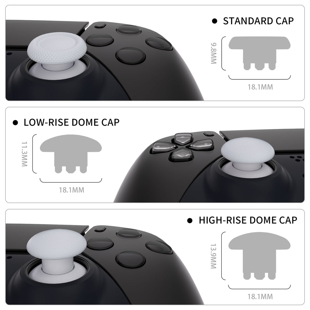 eXtremeRate EDGE Sticks Replacement Interchangeable Thumbsticks for PS5 & PS4 All Model Controllers - Solid White eXtremeRate