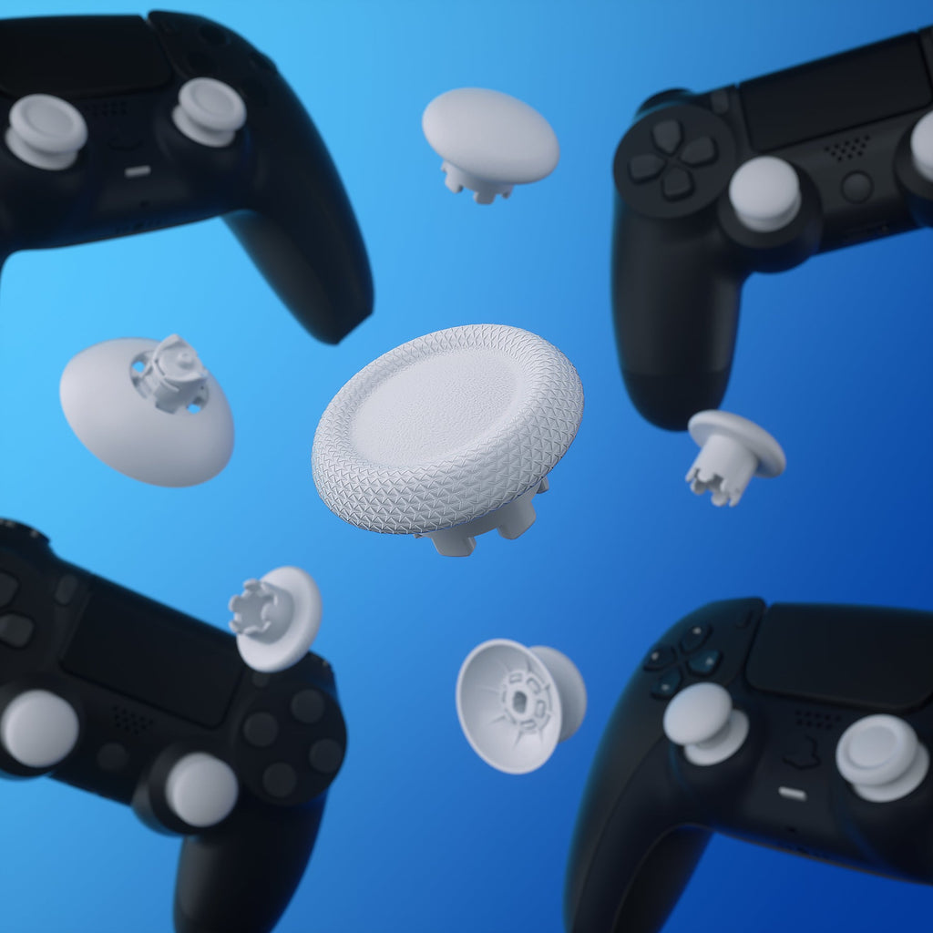 eXtremeRate EDGE Sticks Replacement Interchangeable Thumbsticks for PS5 & PS4 All Model Controllers - Solid White eXtremeRate