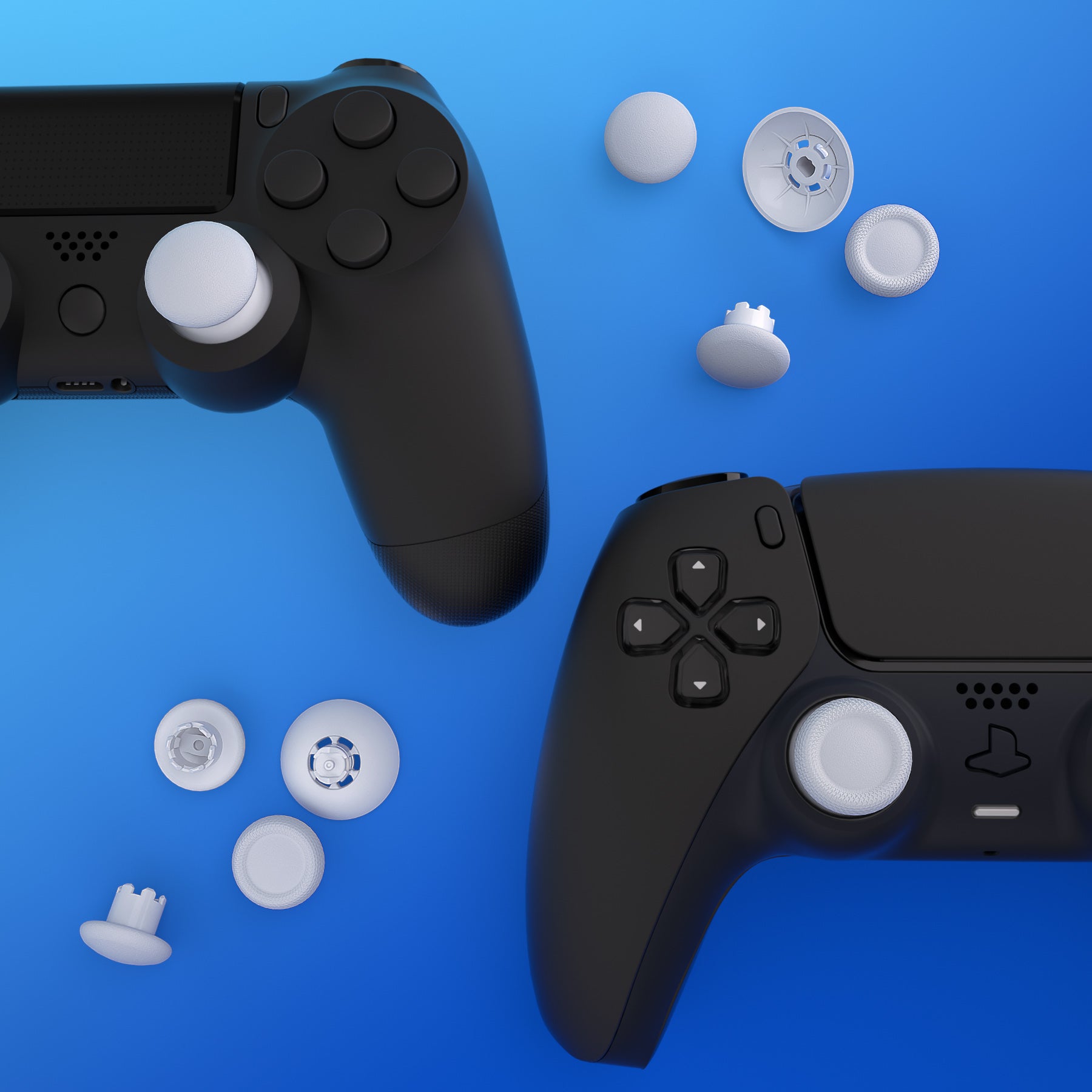 eXtremeRate EDGE Sticks Replacement Interchangeable Thumbsticks for PS5 & PS4 All Model Controllers - Solid White eXtremeRate