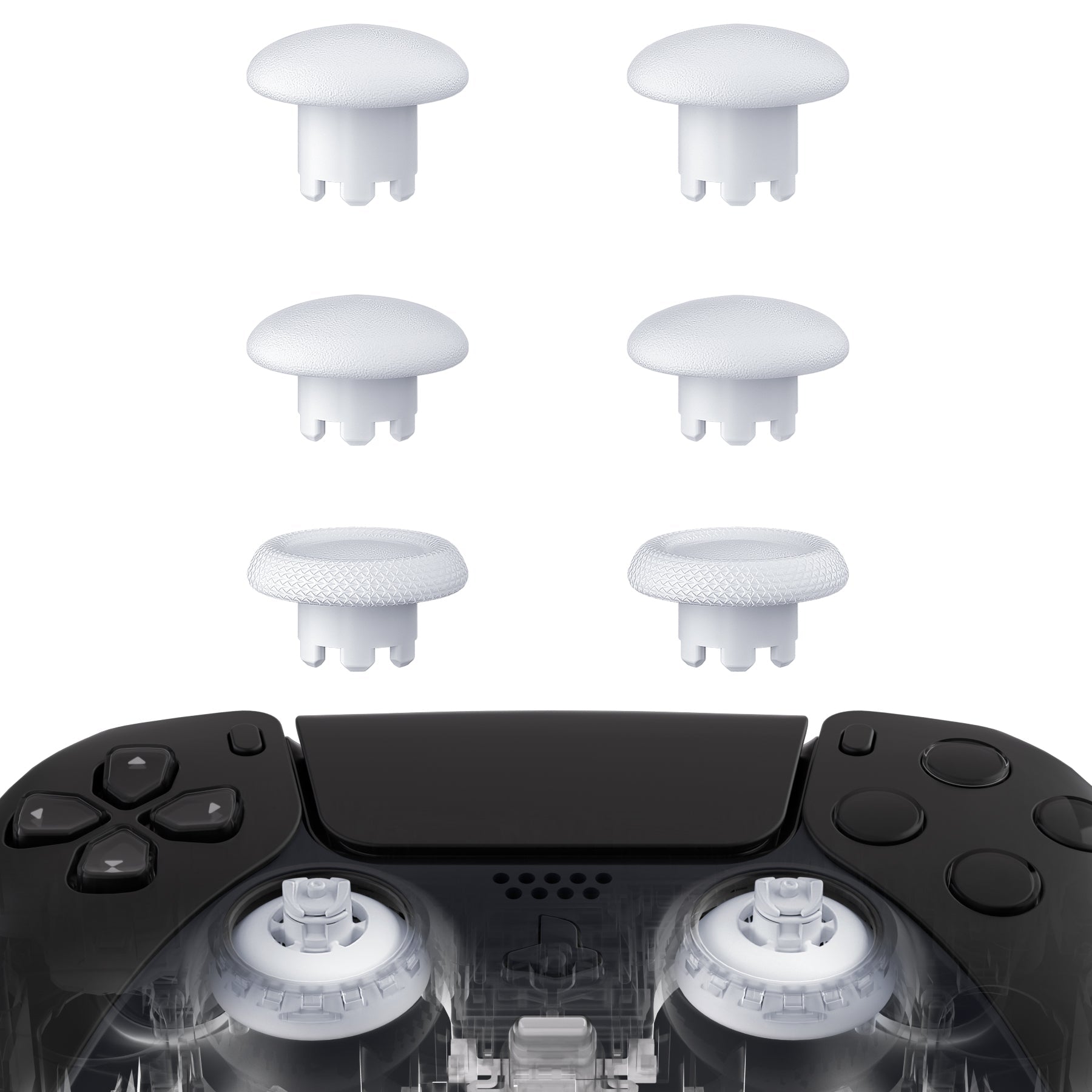 eXtremeRate EDGE Sticks Replacement Interchangeable Thumbsticks for PS5 & PS4 All Model Controllers - Robot White eXtremeRate