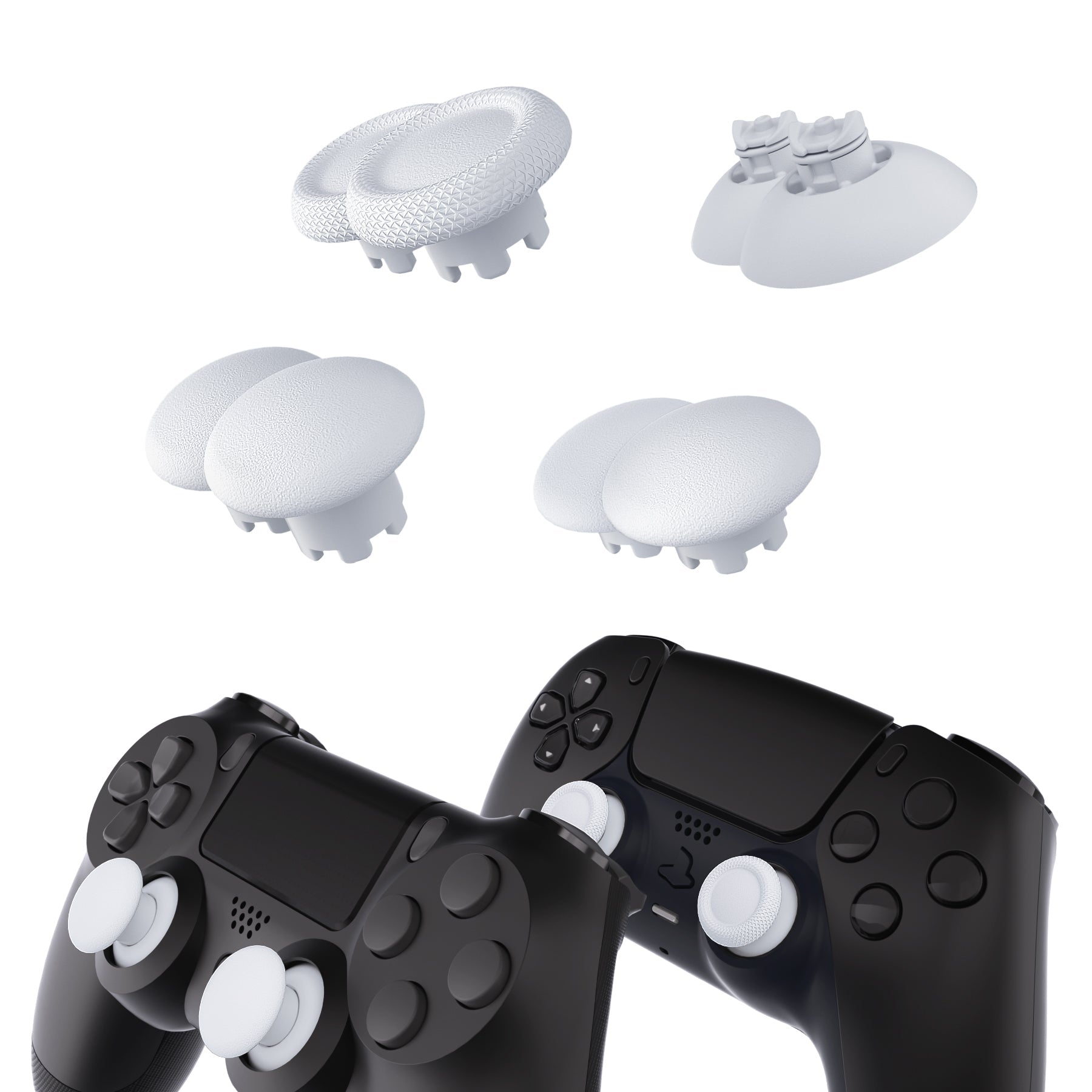 eXtremeRate EDGE Sticks Replacement Interchangeable Thumbsticks for PS5 & PS4 All Model Controllers - Robot White eXtremeRate