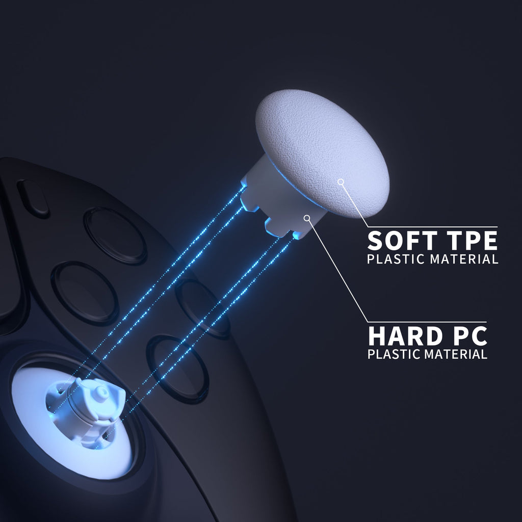 eXtremeRate EDGE Sticks Replacement Interchangeable Thumbsticks for PS5 & PS4 All Model Controllers - Robot White eXtremeRate