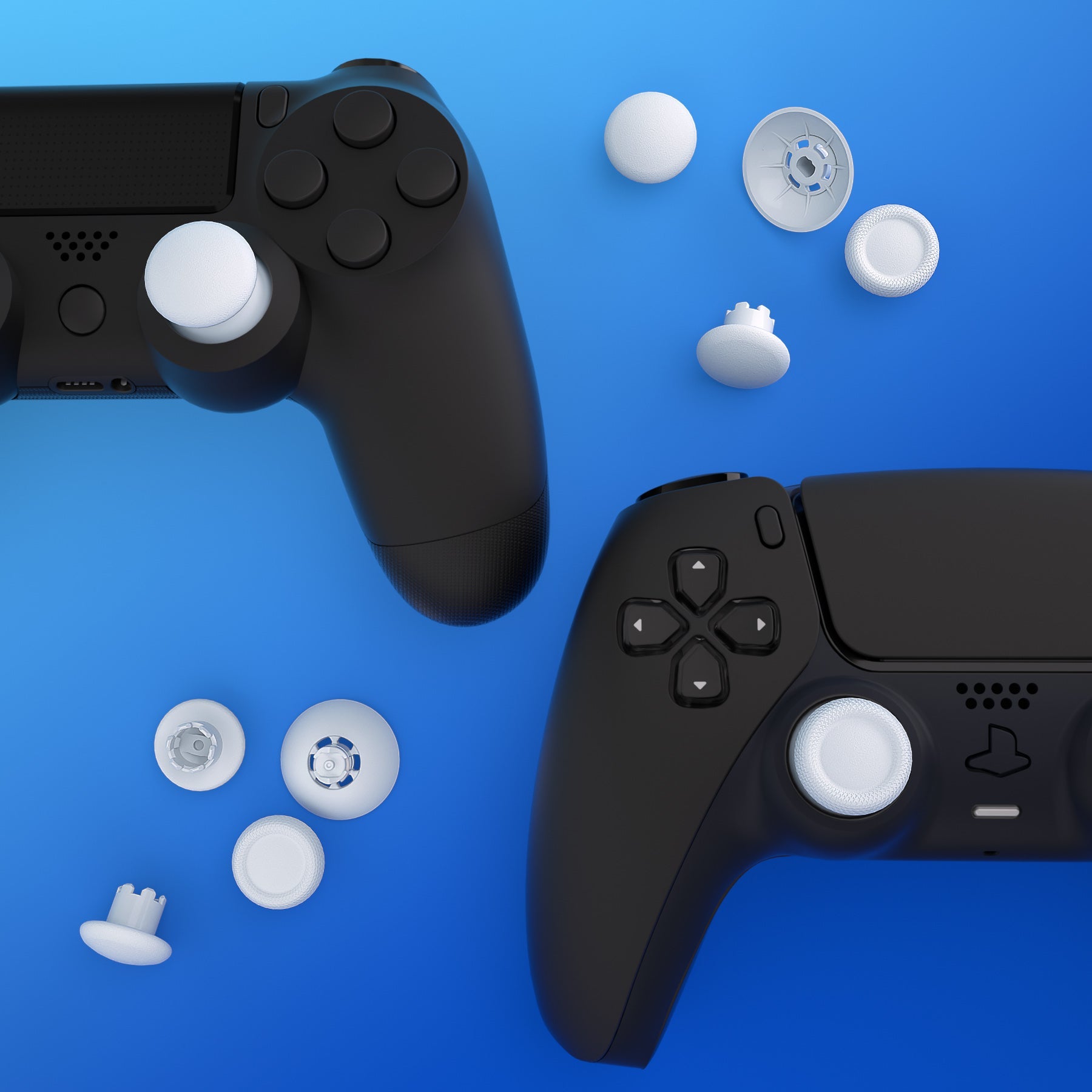 eXtremeRate EDGE Sticks Replacement Interchangeable Thumbsticks for PS5 & PS4 All Model Controllers - Robot White eXtremeRate