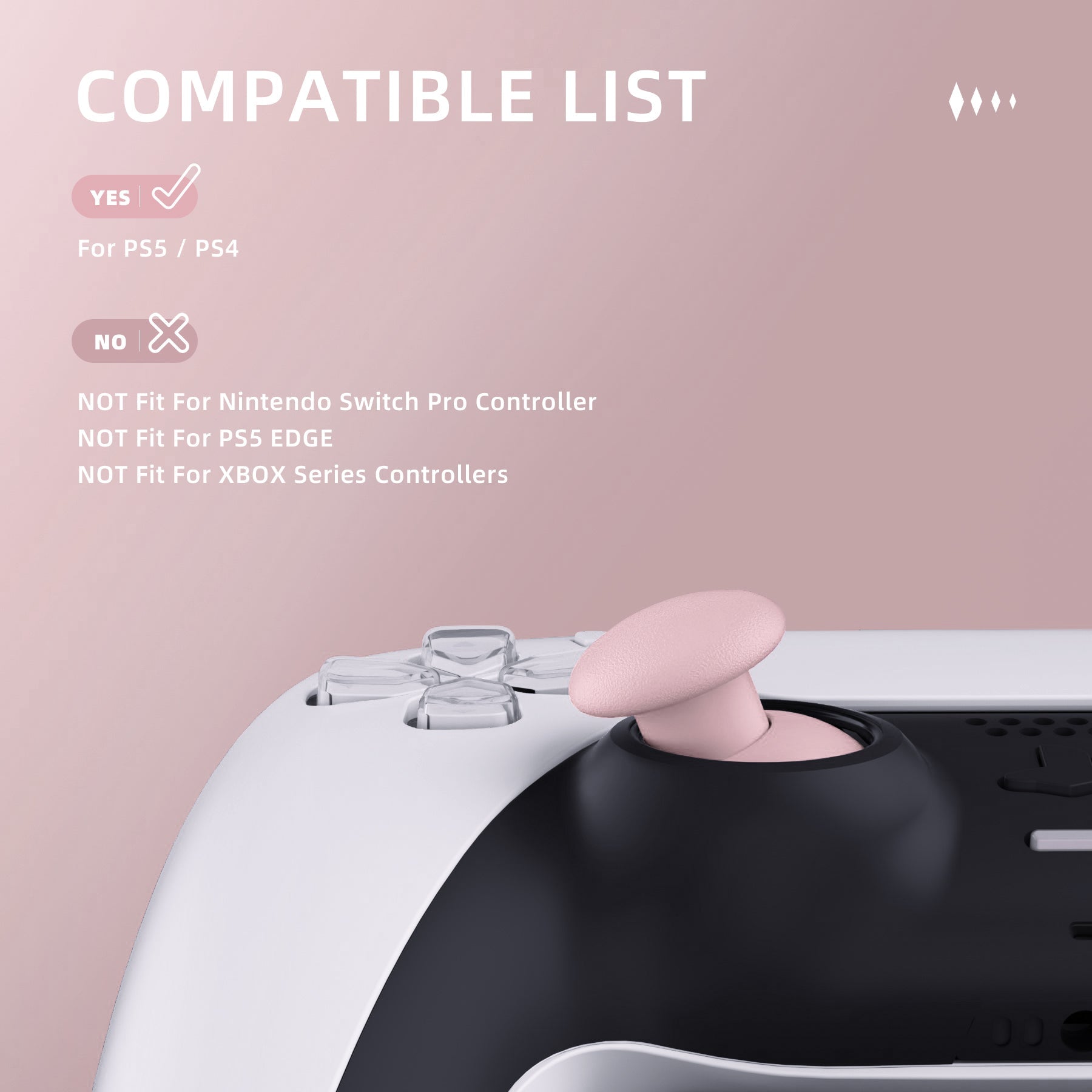eXtremeRate EDGE Sticks Replacement Interchangeable Thumbsticks for PS5 & PS4 All Model Controllers - Cherry Blossoms eXtremeRate