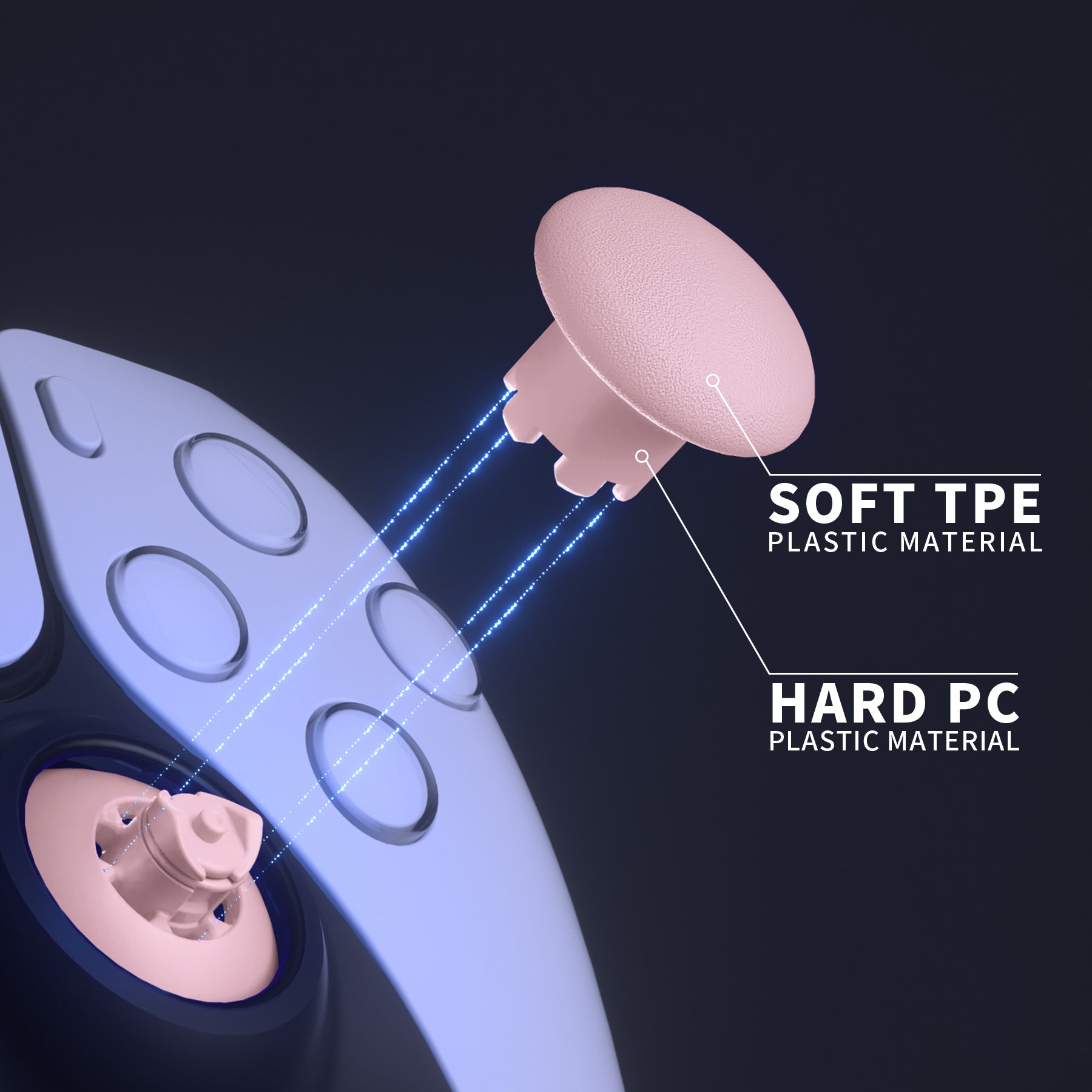 eXtremeRate EDGE Sticks Replacement Interchangeable Thumbsticks for PS5 & PS4 All Model Controllers - Cherry Blossoms eXtremeRate