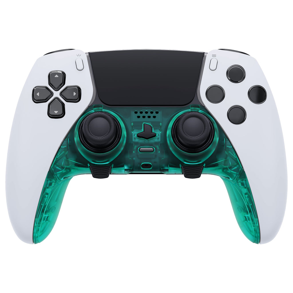 eXtremeRate Replacement Top Bottom Decorative Trim Shell Compatible with PS5 Edge Controller - Emerald Green eXtremeRate