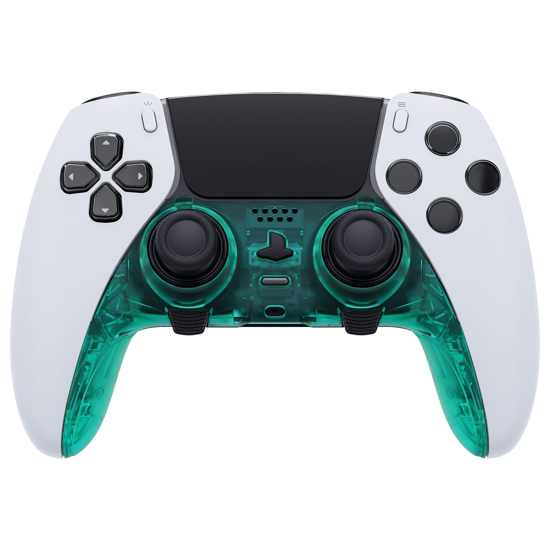eXtremeRate Replacement Top Bottom Decorative Trim Shell Compatible with PS5 Edge Controller - Emerald Green eXtremeRate