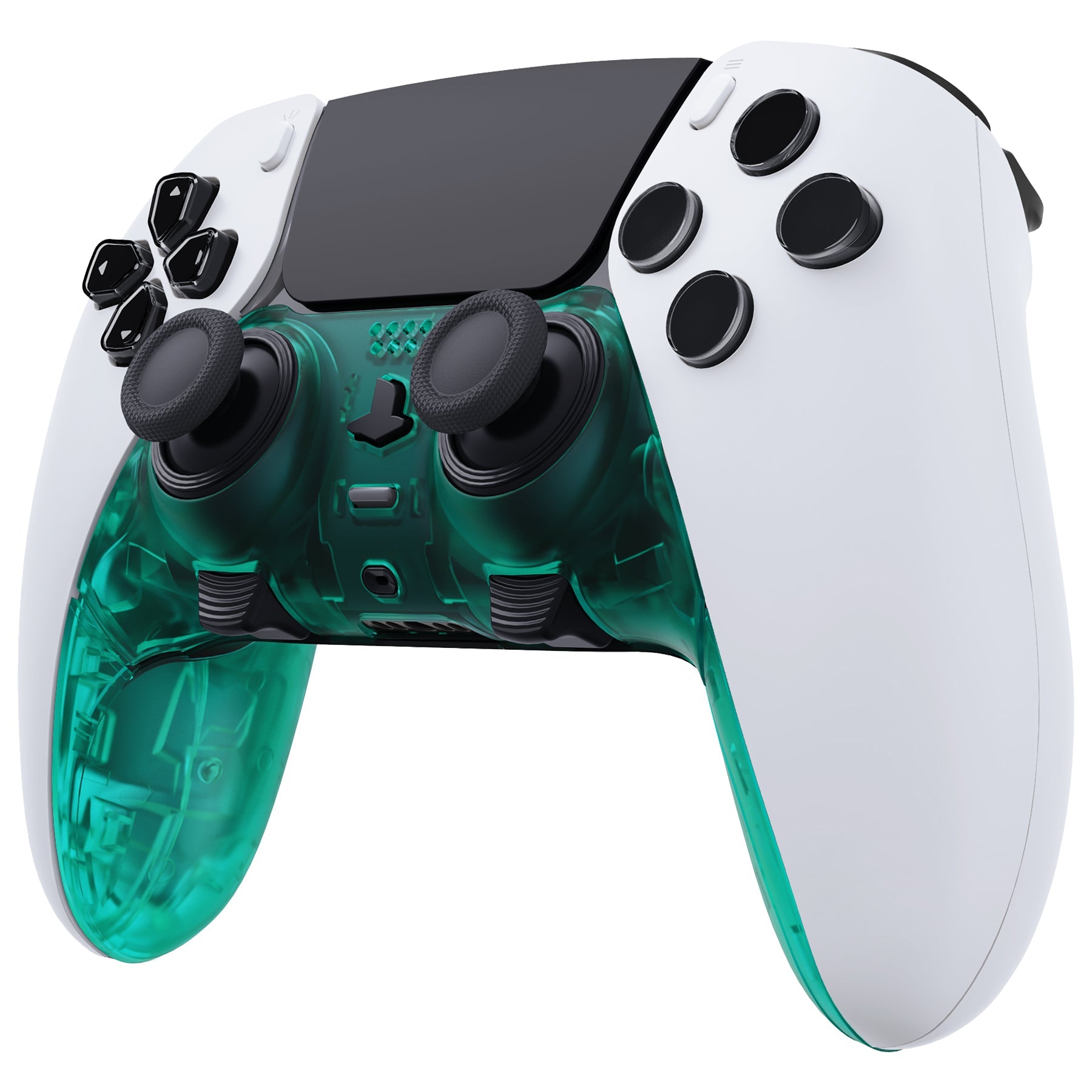 eXtremeRate Replacement Top Bottom Decorative Trim Shell Compatible with PS5 Edge Controller - Emerald Green eXtremeRate