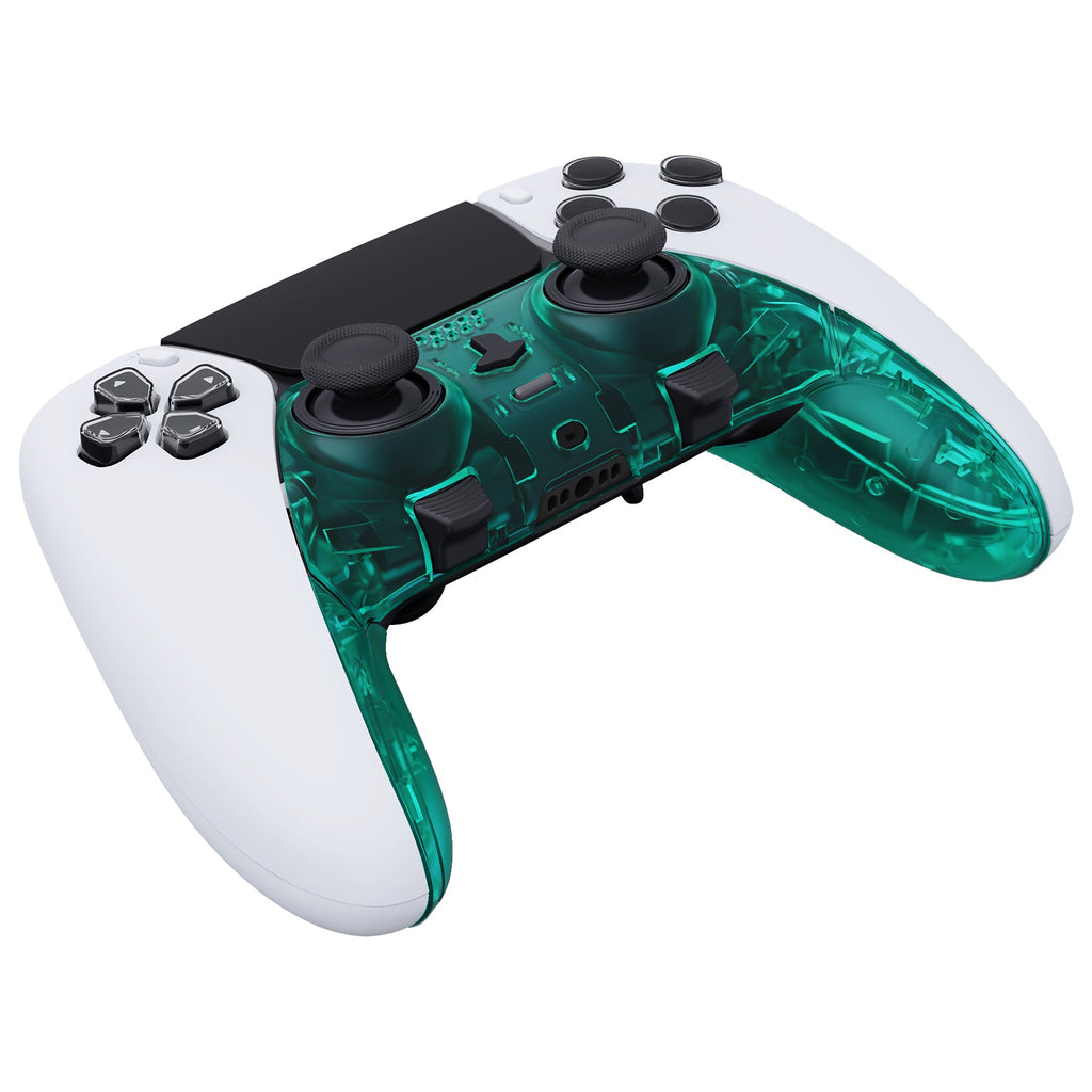 eXtremeRate Replacement Top Bottom Decorative Trim Shell Compatible with PS5 Edge Controller - Emerald Green eXtremeRate