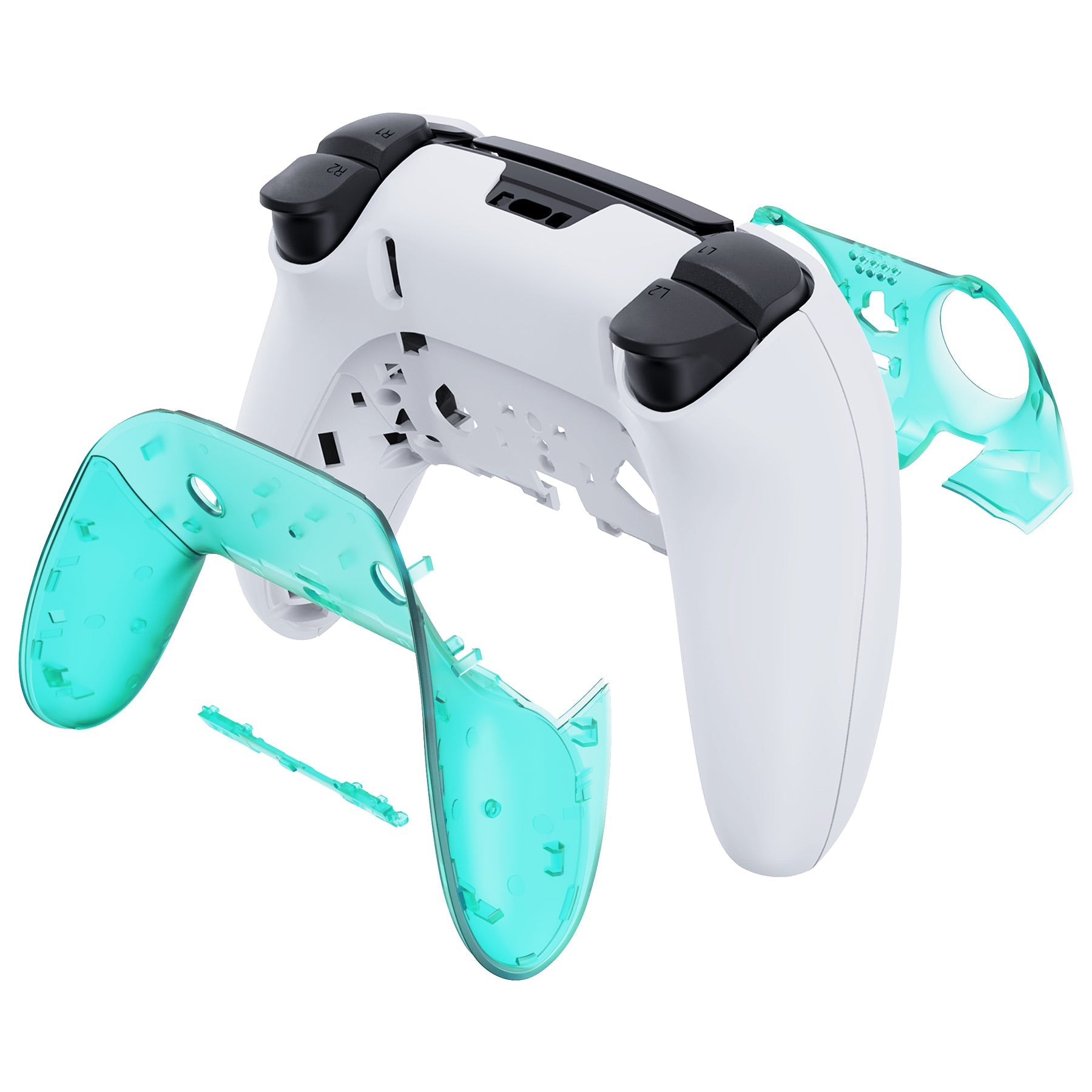 eXtremeRate Replacement Top Bottom Decorative Trim Shell Compatible with PS5 Edge Controller - Emerald Green eXtremeRate