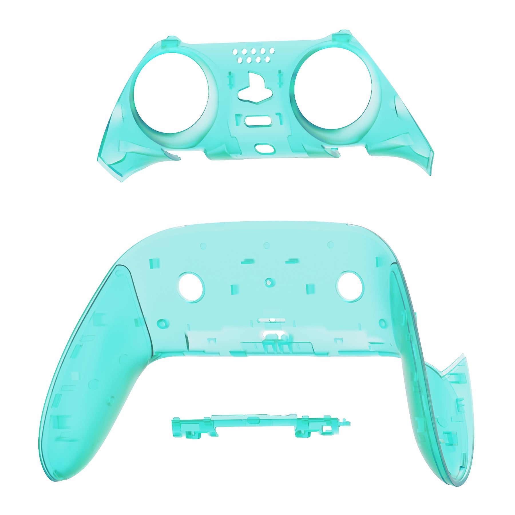 eXtremeRate Replacement Top Bottom Decorative Trim Shell Compatible with PS5 Edge Controller - Emerald Green eXtremeRate