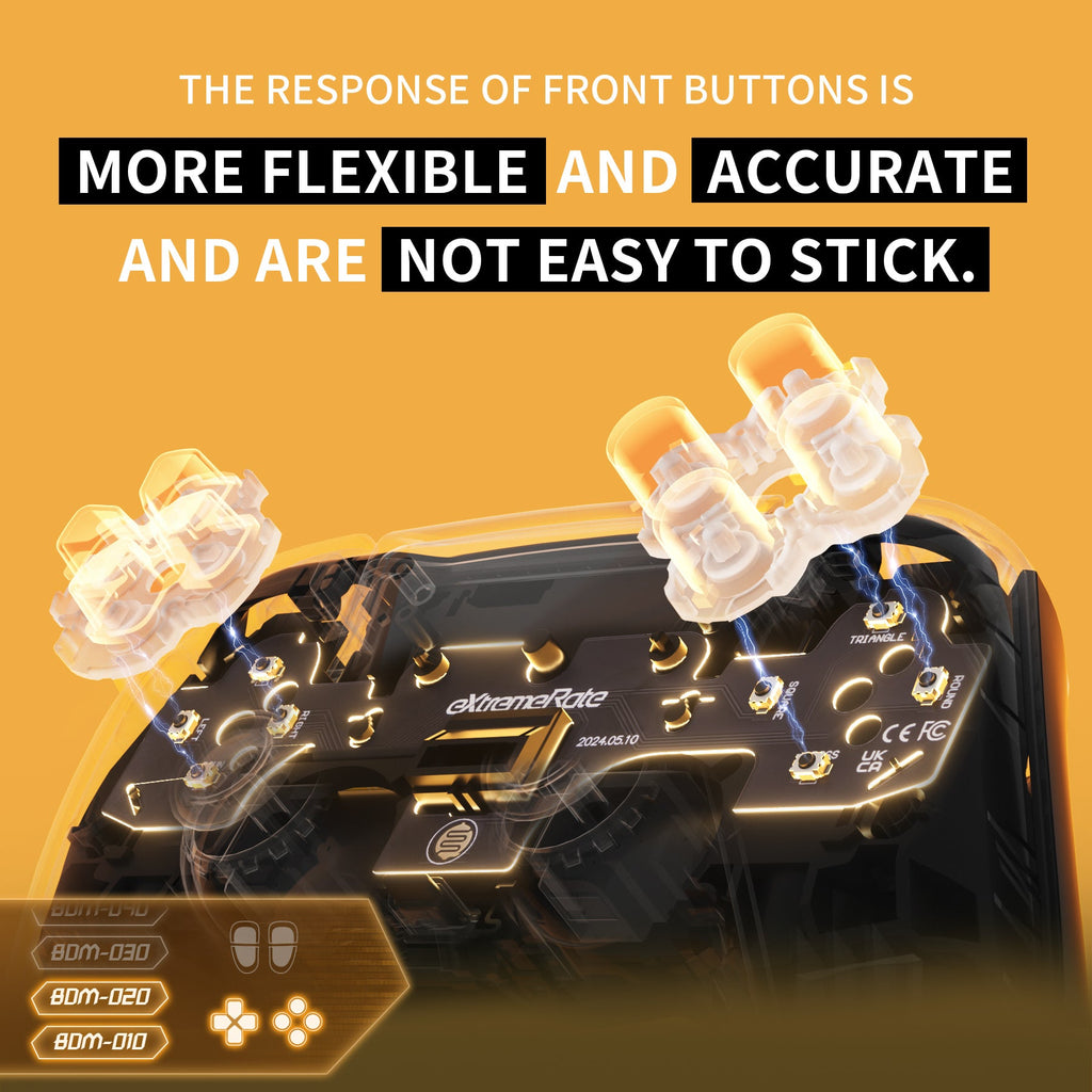 eXtremeRate Face Clicky Kit V3 for PS5 Controller BDM-010 & BDM-020, Custom Hard Silicone Tactile Switch Dpad Action Buttons for PS5 Controller eXtremeRate