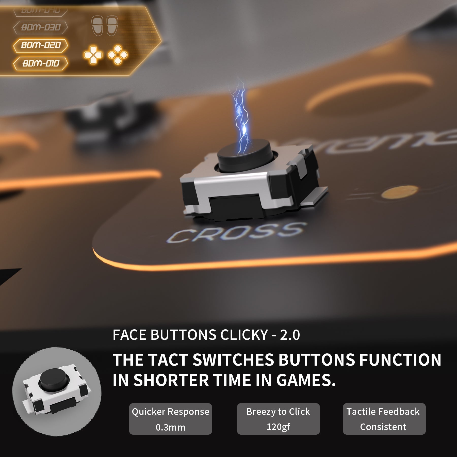 eXtremeRate Face Clicky Kit V3 for PS5 Controller BDM-010 & BDM-020, Custom Hard Silicone Tactile Switch Dpad Action Buttons for PS5 Controller eXtremeRate