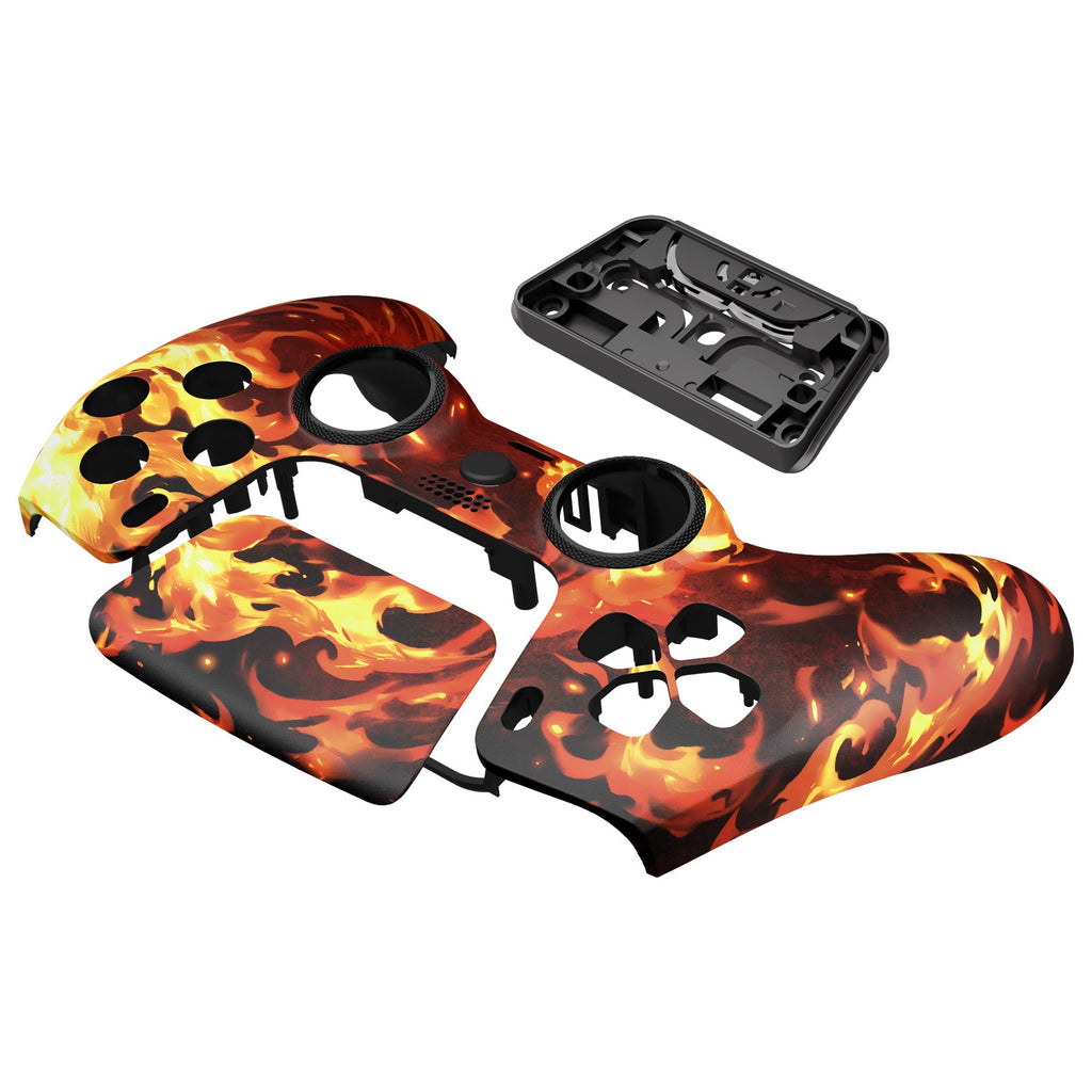 eXtremeRate LUNA Redesigned Replacement Front Shell with Touchpad Compatible with PS5 Controller BDM-010/020/030/040/050/060 - Blazing Magic eXtremeRate