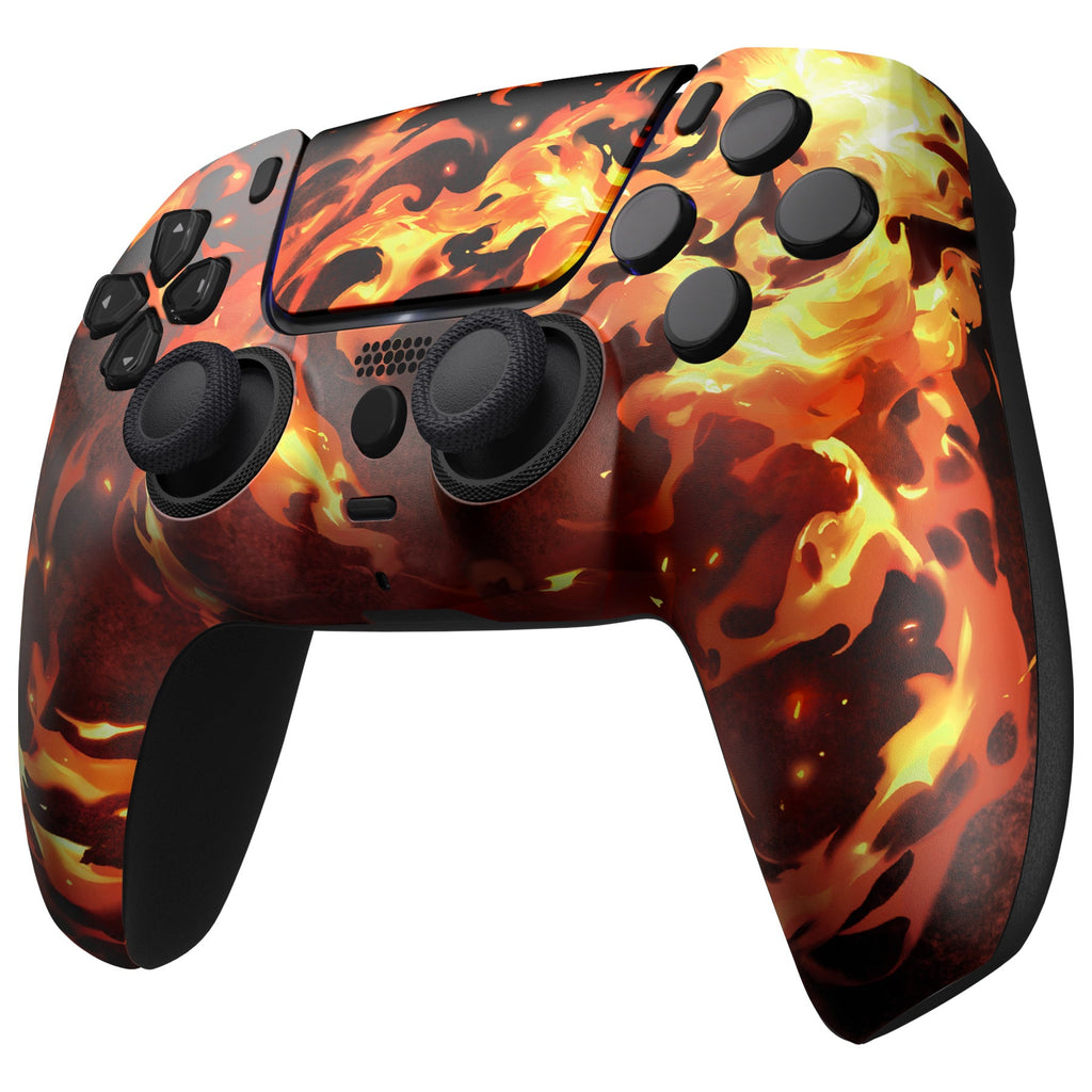 eXtremeRate LUNA Redesigned Replacement Front Shell with Touchpad Compatible with PS5 Controller BDM-010/020/030/040/050/060 - Blazing Magic eXtremeRate