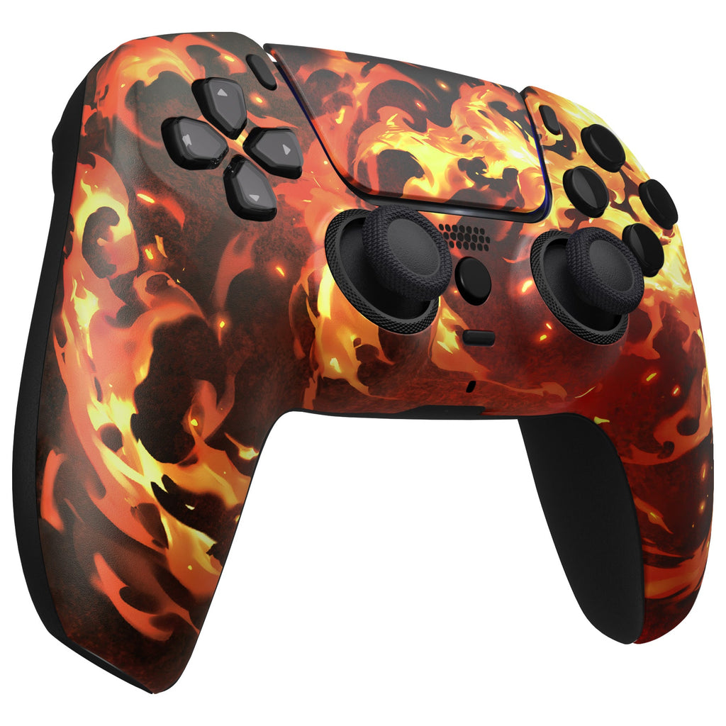 eXtremeRate LUNA Redesigned Replacement Front Shell with Touchpad Compatible with PS5 Controller BDM-010/020/030/040/050/060 - Blazing Magic eXtremeRate