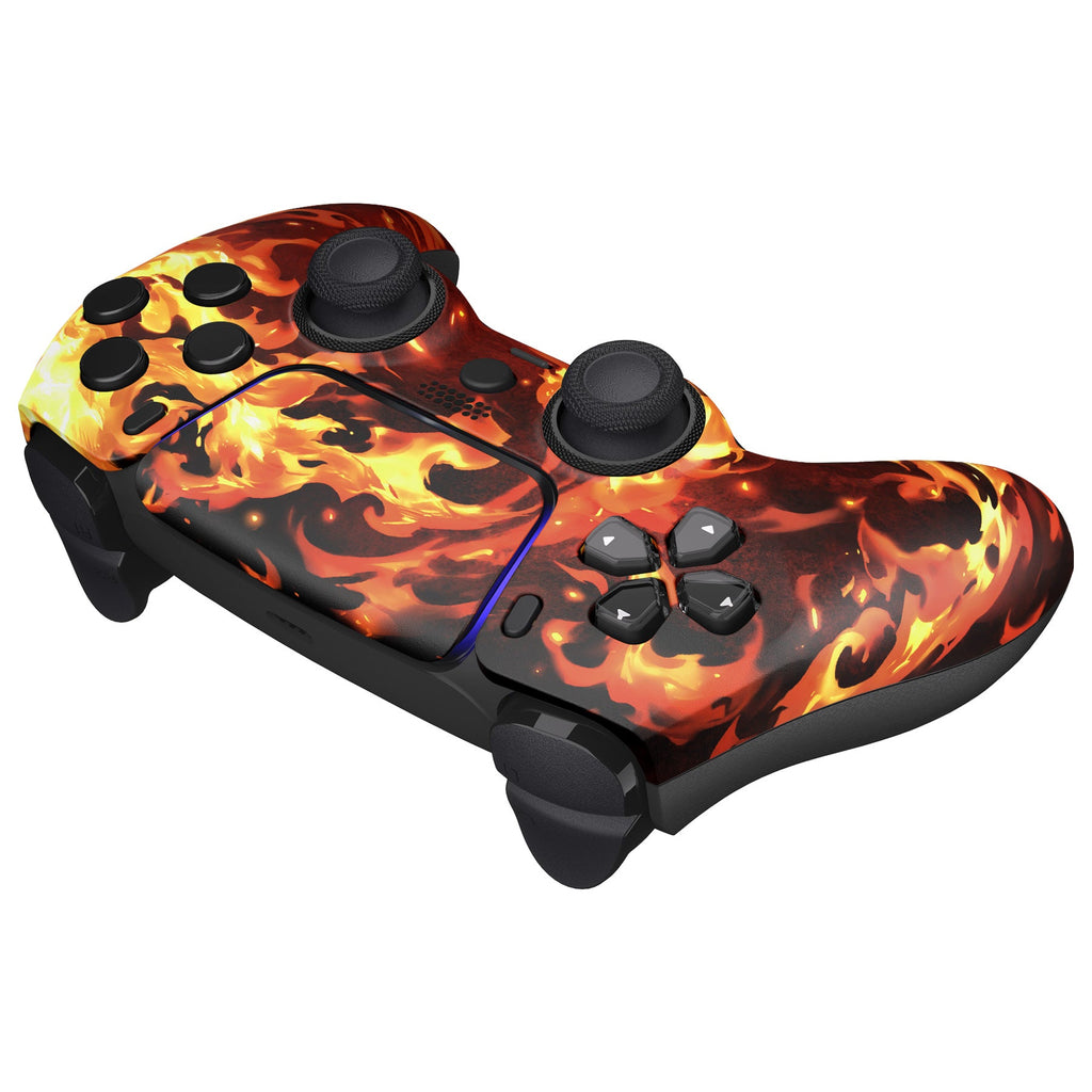eXtremeRate LUNA Redesigned Replacement Front Shell with Touchpad Compatible with PS5 Controller BDM-010/020/030/040/050/060 - Blazing Magic eXtremeRate