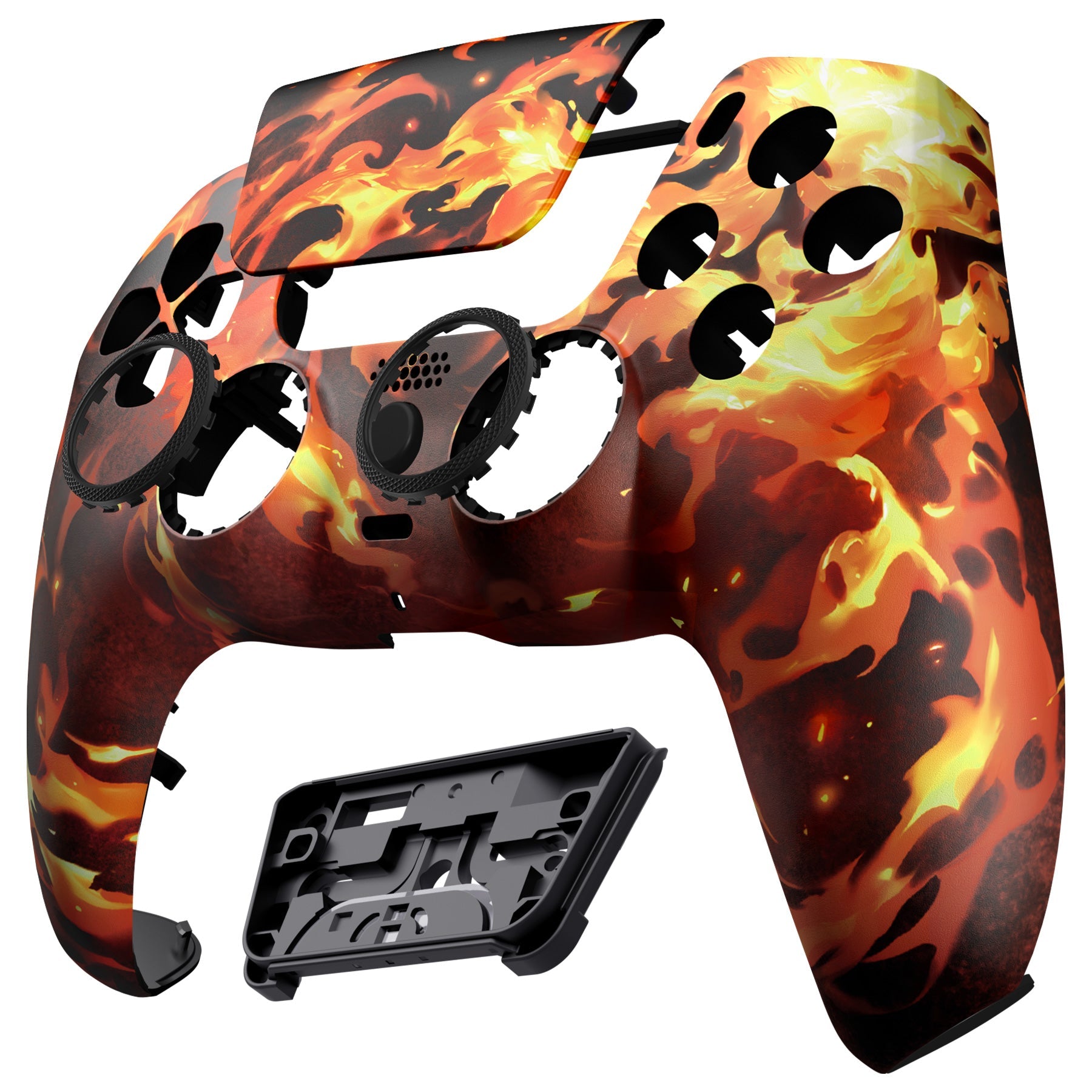 eXtremeRate LUNA Redesigned Replacement Front Shell with Touchpad Compatible with PS5 Controller BDM-010/020/030/040/050/060 - Blazing Magic eXtremeRate
