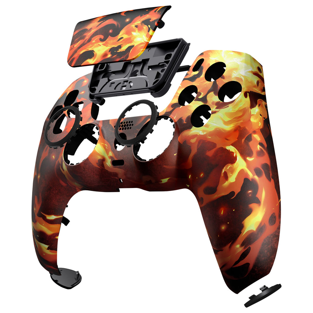 eXtremeRate LUNA Redesigned Replacement Front Shell with Touchpad Compatible with PS5 Controller BDM-010/020/030/040/050/060 - Blazing Magic eXtremeRate