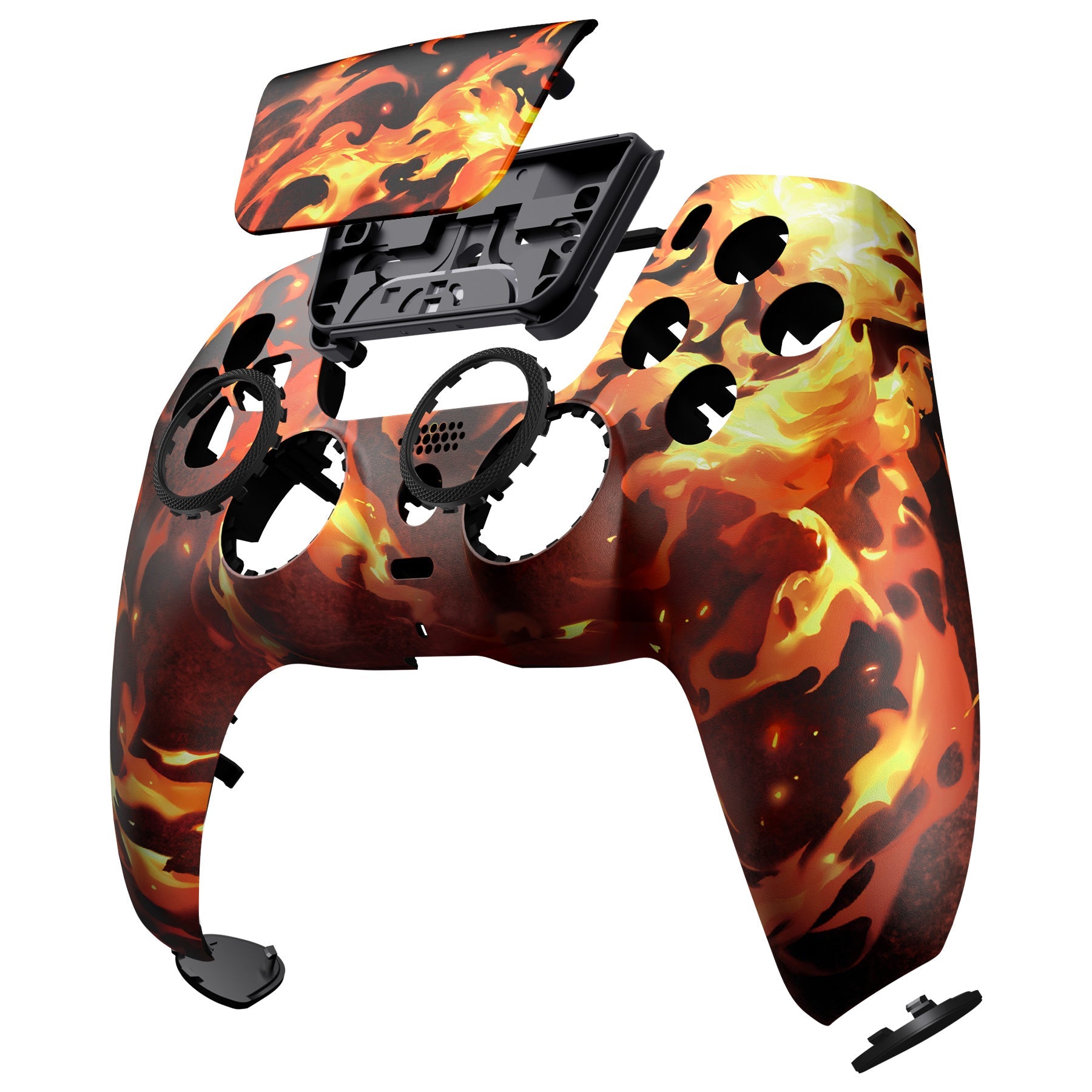 eXtremeRate LUNA Redesigned Replacement Front Shell with Touchpad Compatible with PS5 Controller BDM-010/020/030/040/050/060 - Blazing Magic eXtremeRate