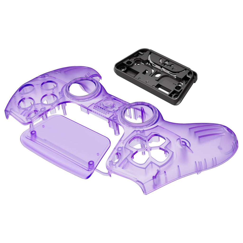 eXtremeRate LUNA Redesigned Replacement Front Shell with Touchpad Compatible with PS5 Controller BDM-010/020/030/040/050 - Clear Atomic Purple eXtremeRate