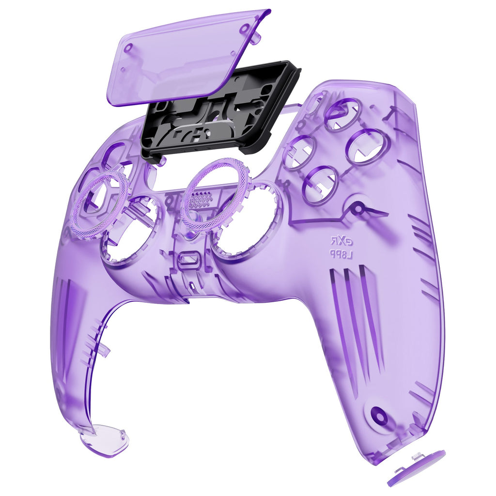 eXtremeRate LUNA Redesigned Replacement Front Shell with Touchpad Compatible with PS5 Controller BDM-010/020/030/040/050 - Clear Atomic Purple eXtremeRate