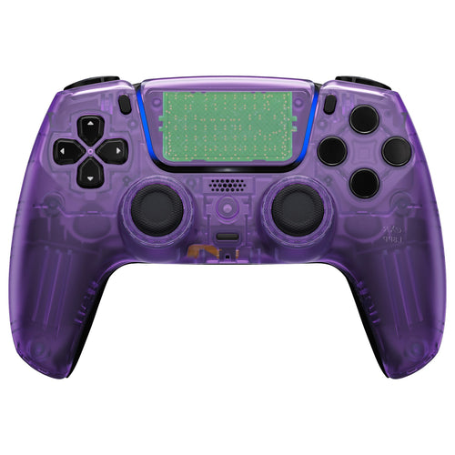 eXtremeRate LUNA Redesigned Replacement Front Shell with Touchpad Compatible with PS5 Controller BDM-010/020/030/040/050 - Clear Atomic Purple eXtremeRate