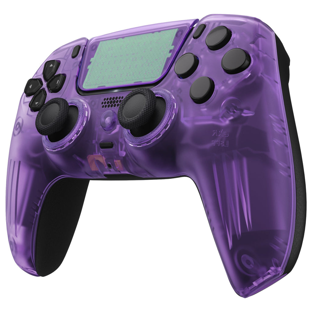 eXtremeRate LUNA Redesigned Replacement Front Shell with Touchpad Compatible with PS5 Controller BDM-010/020/030/040/050 - Clear Atomic Purple eXtremeRate