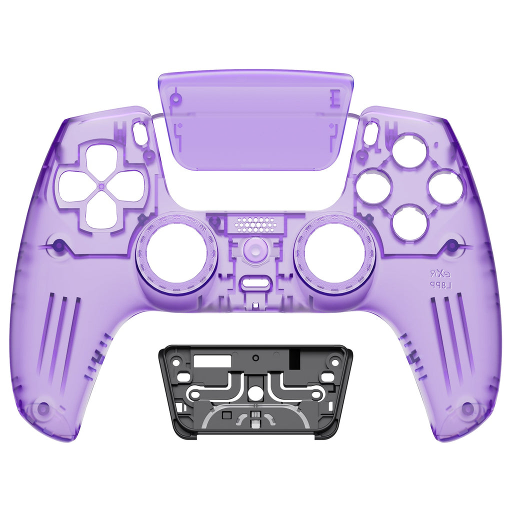 eXtremeRate LUNA Redesigned Replacement Front Shell with Touchpad Compatible with PS5 Controller BDM-010/020/030/040/050 - Clear Atomic Purple eXtremeRate