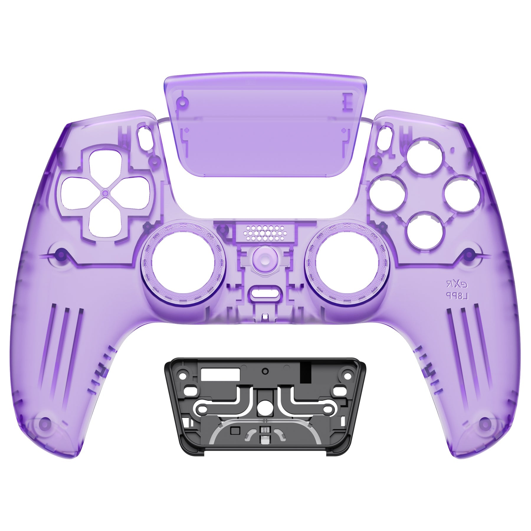 eXtremeRate LUNA Redesigned Replacement Front Shell with Touchpad Compatible with PS5 Controller BDM-010/020/030/040/050 - Clear Atomic Purple eXtremeRate