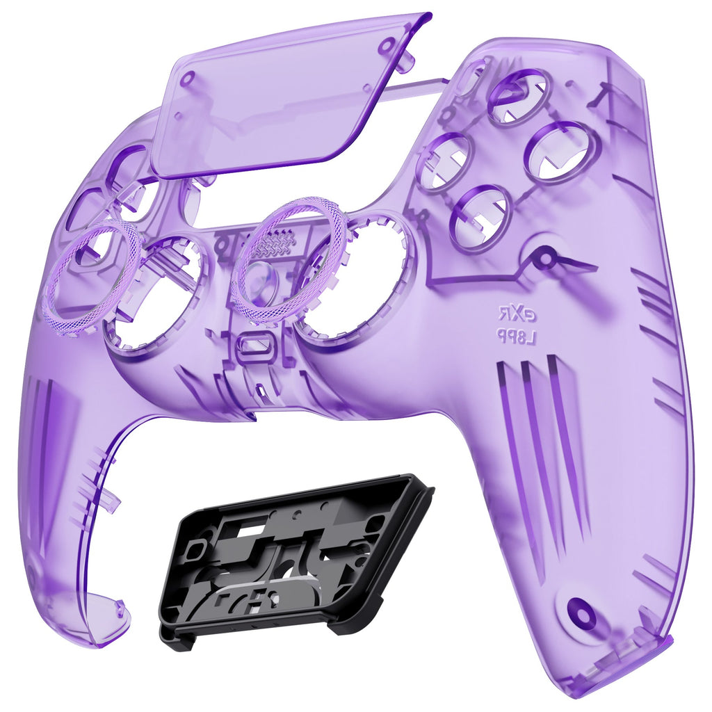 eXtremeRate LUNA Redesigned Replacement Front Shell with Touchpad Compatible with PS5 Controller BDM-010/020/030/040/050 - Clear Atomic Purple eXtremeRate