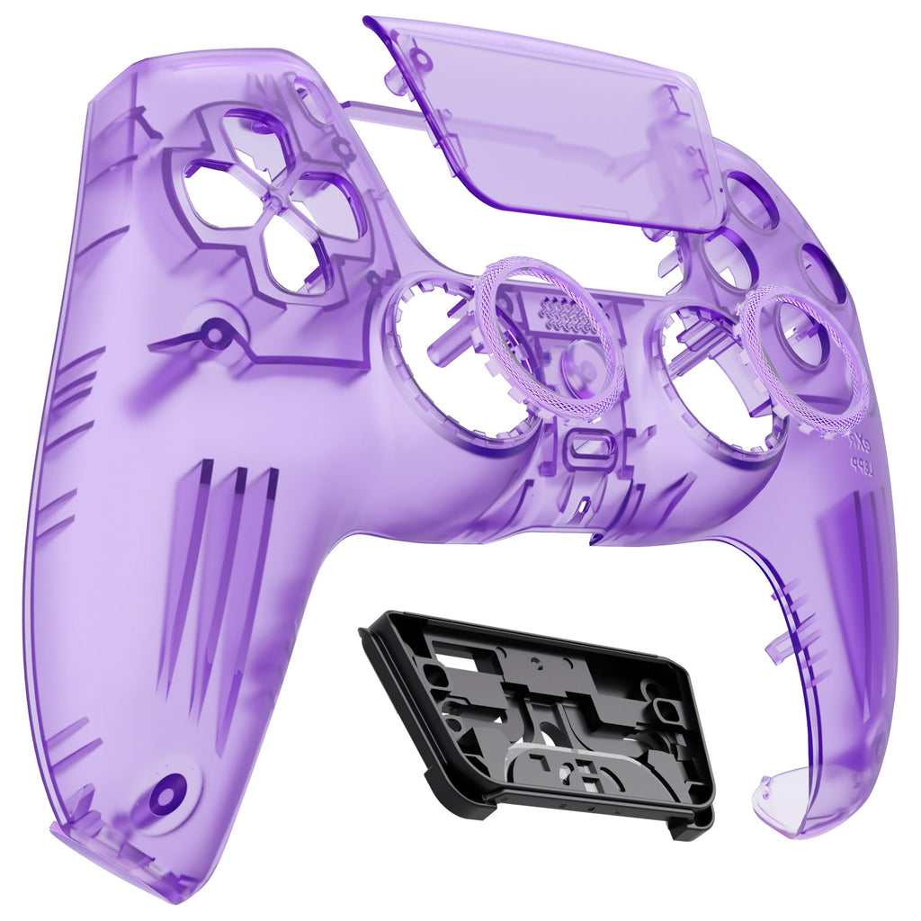 eXtremeRate LUNA Redesigned Replacement Front Shell with Touchpad Compatible with PS5 Controller BDM-010/020/030/040/050 - Clear Atomic Purple eXtremeRate