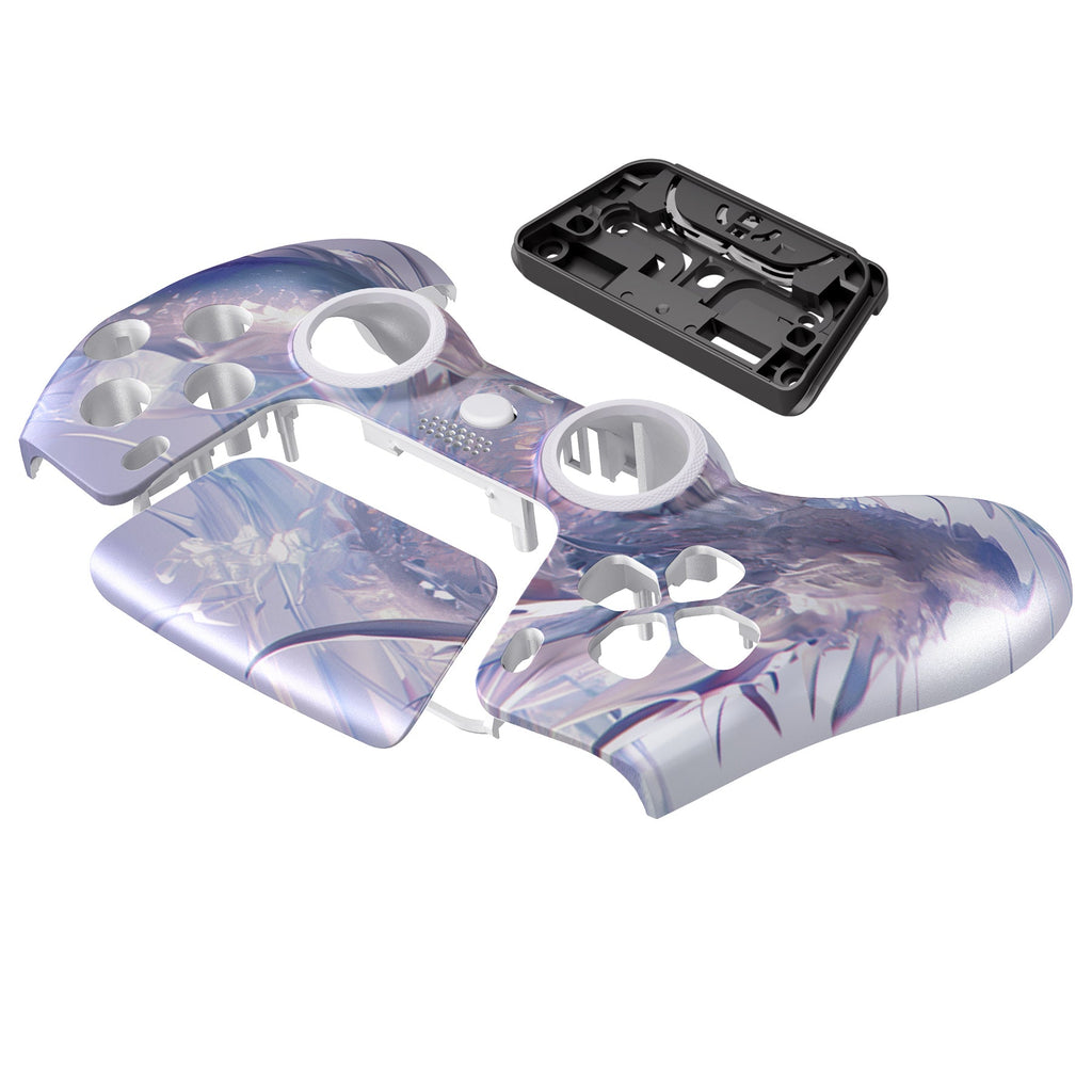 eXtremeRate LUNA Redesigned Replacement Front Shell with Touchpad Compatible with PS5 Controller BDM-010/020/030/040/050/060 - Crystal Dragon eXtremeRate