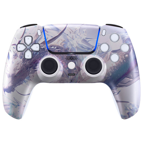 eXtremeRate LUNA Redesigned Replacement Front Shell with Touchpad Compatible with PS5 Controller BDM-010/020/030/040/050/060 - Crystal Dragon eXtremeRate