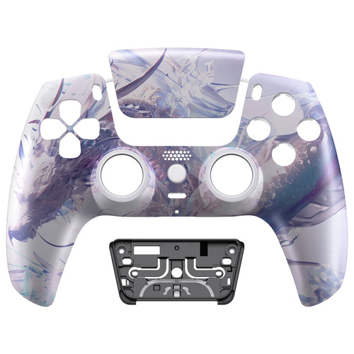 eXtremeRate LUNA Redesigned Replacement Front Shell with Touchpad Compatible with PS5 Controller BDM-010/020/030/040/050/060 - Crystal Dragon eXtremeRate