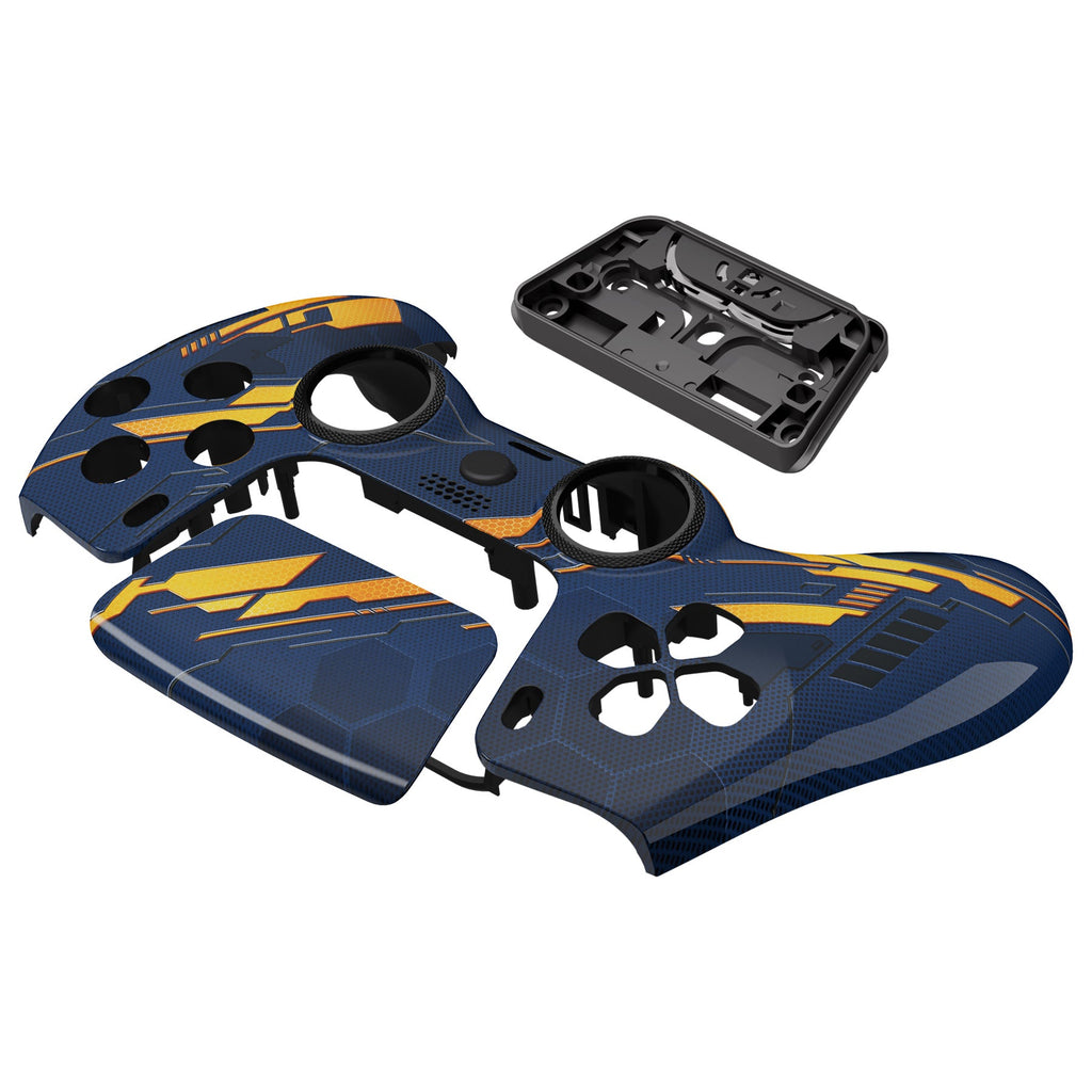 eXtremeRate LUNA Redesigned Replacement Front Shell with Touchpad Compatible with PS5 Controller BDM-010/020/030/040/050 - Glow in Dark Mecha - Orange eXtremeRate