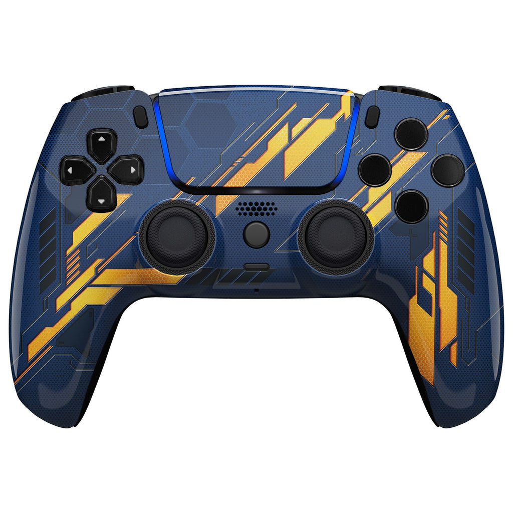 eXtremeRate LUNA Redesigned Replacement Front Shell with Touchpad Compatible with PS5 Controller BDM-010/020/030/040/050 - Glow in Dark Mecha - Orange eXtremeRate